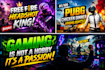 design viral youtube gaming thumbnail for free fire and pubg