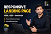 build responsive landing page in HTML CSS react