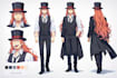 design a professional 2d character reference sheet and vtuber turnaround