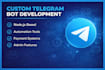 develop a professional custom telegram bot in node js