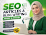 write SEO blog articles in arabic and english