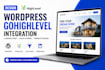 wordpress gohighlevel integration landing page, salesfunnel, and website design