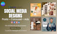 design engaging social media posts, ads and carousel posts