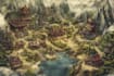 create event, tourist, and fantasy map illustration