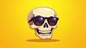 do skull head cartoon character mascot logo 1 day