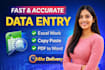 do a detail oriented data entry specialist offering fast and accuracy