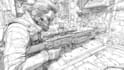 do a cyberpunk high detailed line art art