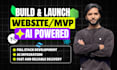 build custom ai powered full stack website as front end backend developer