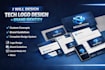 design a minimalist tech logo and full brand identity system