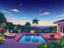 design landscape, terrace, backyard, pool, and patio