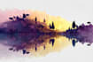 illustrate a watercolor landscape illustration