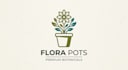 design a beautiful and creative flower pot logo