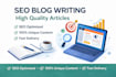 write SEO friendly blog posts and high quality articles