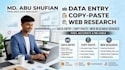 do professional data entry, copy paste, and web research