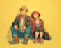draw unique cartoon couple illustration