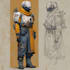 drawing a sci fi character illustration or sci fi character