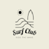 make custom surfing logo with wave, board, and ocean style