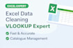 clean excel data, vlookup and catalogue