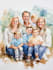 draw a watercolor family portrait