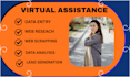 do virtual assistant for b2b leads data entry and web research
