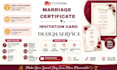 design elegant marriage certificate and invitation card