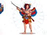 create dnd character design sheet with outfit weapons and variations