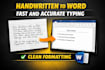 convert handwritten notes to word fast and accurately