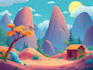 make a stylized environment illustration background art