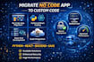 migrate no code app to custom code python react backend saas deployment