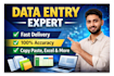 do fast and accurate data entry, copy paste, typing work