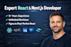 your expert react developer for frontend web development