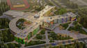 revamp modern school masterplan, educational facility, recreational space render