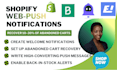 set up shopify web push notifications brevo shopone uppush hextom yanet