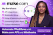 build workflows using make com API and webhooks, fix make com errors n8n chatbot