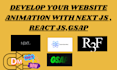 develop your website animation with next js, three js, react js,gsap