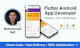 develop flutter android app with firebase backend