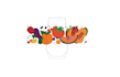 design glass fruit vegetable lovers logo