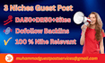 create 3 niche guest posts on high da authority sites