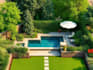 design layout 2d, landscape garden, backyard, pool