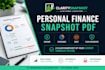 create an income expense and debt summary PDF report