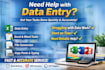 professional data entry, typing, and ms office work