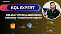 write sql queries, design er diagrams, and optimize databases