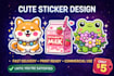design cute motivational sticker designs
