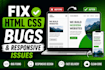 fix HTML CSS javascript bugs, responsive and frontend issues
