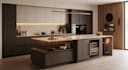 design, decorate modern kitchen interior with 3d render