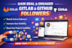 gain real and engaged gitlab git or github followers for your profile