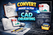 convert your pdf, image or sketch drawing to auto cad