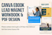 design canva ebook, workbook, lead magnet, pdf design and canva template