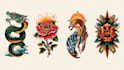 create custom traditional tattoo logo designs