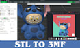 color 3d model convert stl to 3mf split part for multicolor 3d printing